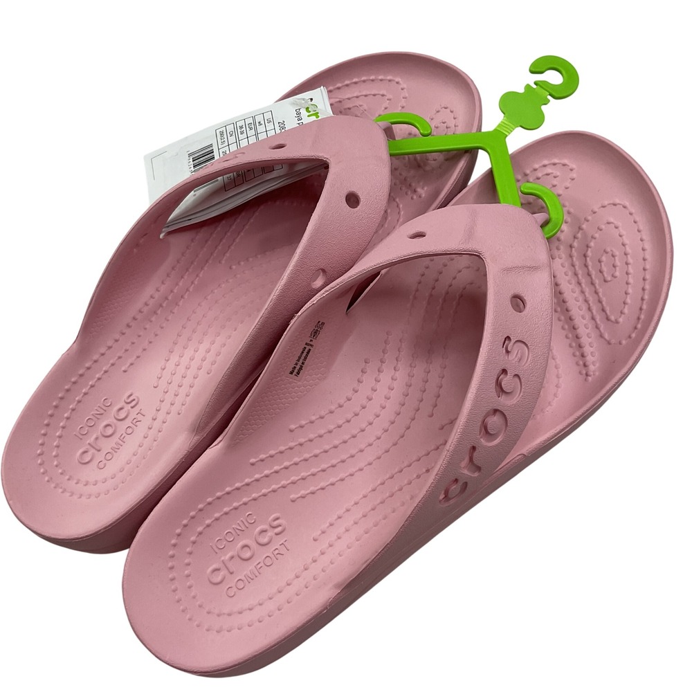 Crocs Baya Platform Flip Pink Women Sandals 208395-606 Size 8
